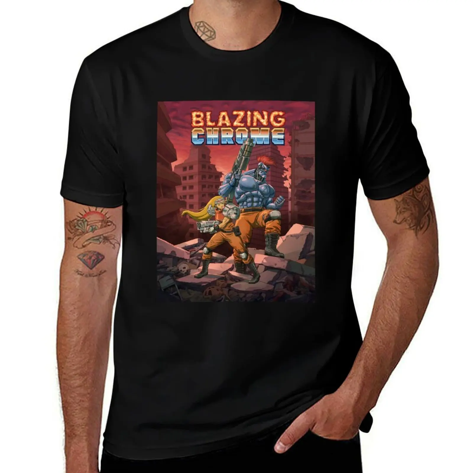 Blazing Chrome T-Shirt Relaxed Casual Short Sleeve Tee T-Shirt