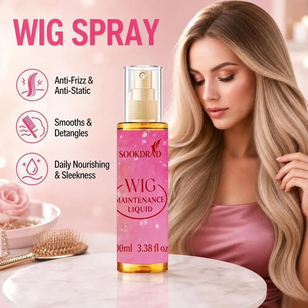 Wig Care Spray 100ml For Frizz Control Detangling And Static Control Daily Maintenance Mist For Smooth Soft And Manageable Wigs