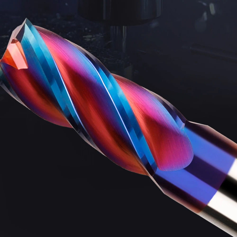 1pcs R0.2 R0.5 R1 4 Flute Carbide Bull Nose Mills HRC65 Round Nose Tungsten Steel Milling Cutter CNC Center Lathe Machine Tools