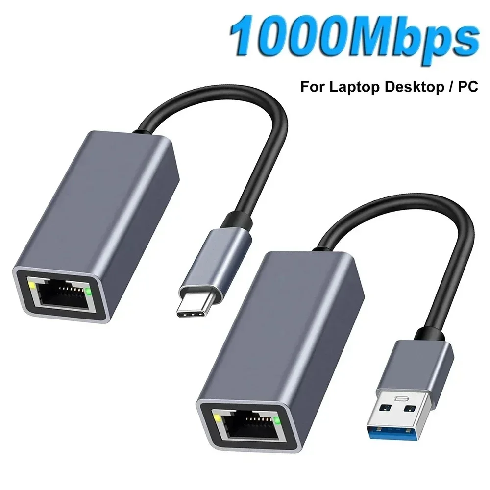 Adaptador Ethernet USB C 1000Mbps Placa de rede RJ45 USB 30 para MacBook PC Windows XP 7 Android Lan Cabo de Internet