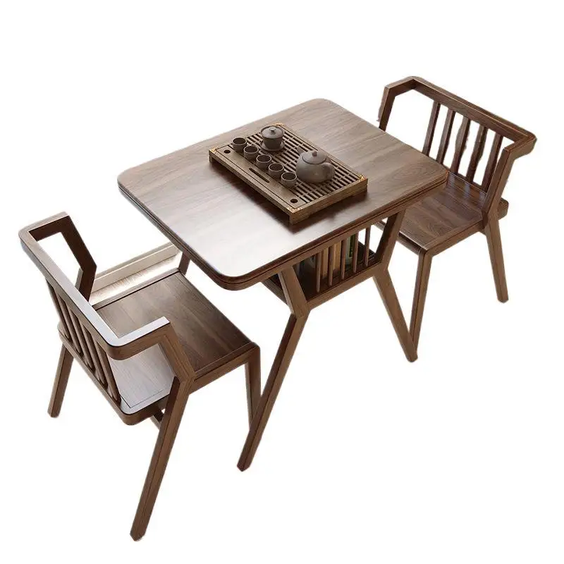 

Table and chairs, combination, Japanese style, solid wood, balcony, three piece set, creative, casual