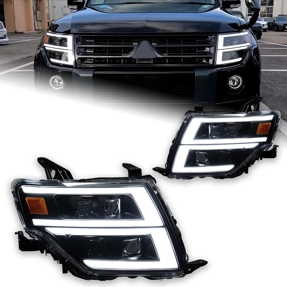 AKD Car Styling for Pajero V93 Headlights 2006-2020 V97 LED Headlight Montero V87 V95 Dynamic Signal Animation DRL Accessories