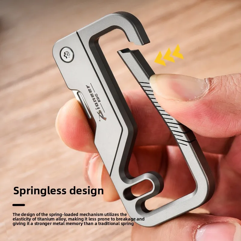 Titanium alloy keychain, metalPioneerEDCPortable, multi-functional outdoor survival tool, also a legal self-defense tool