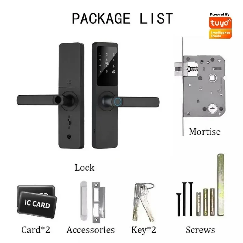 One Touch Password Lock Semi Automatic Smart Door Lock with Card Swipe Password for Wooden Door Electronic Security