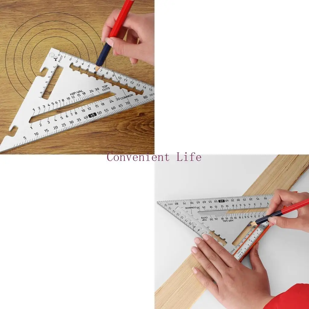 

L1EE Multifunctional Woodworking Square with Level 8inch Aluminum Alloy TriangleRuler Carpentry Square for Woodworking Gift