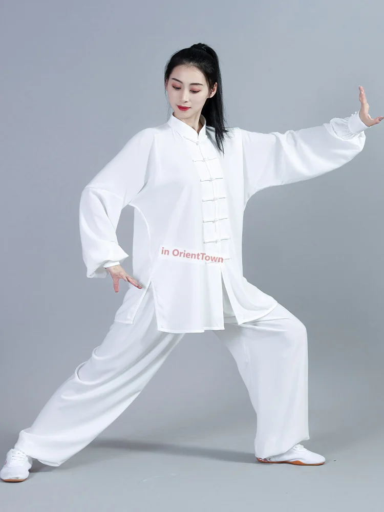 

Tai Chi Uniform Traditional Chinese Trend Wushu Kungfu Suit White Color Martial Arts Wing Chun Clothing Morning Exercise Wear