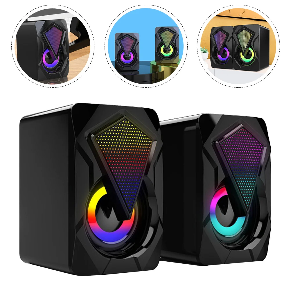 

1 Pair Usb Computer Speaker Compact High-Quality Loudspeaker Box Clear Sound Volume Amplification Multi-Purpose Creative Voice