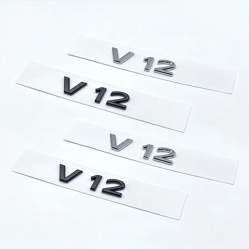 

New Chrome Black Letters V12 Emblem for Benz Maybach S680 Car Fender Trunk Rear W221 W222 Logo Sticker