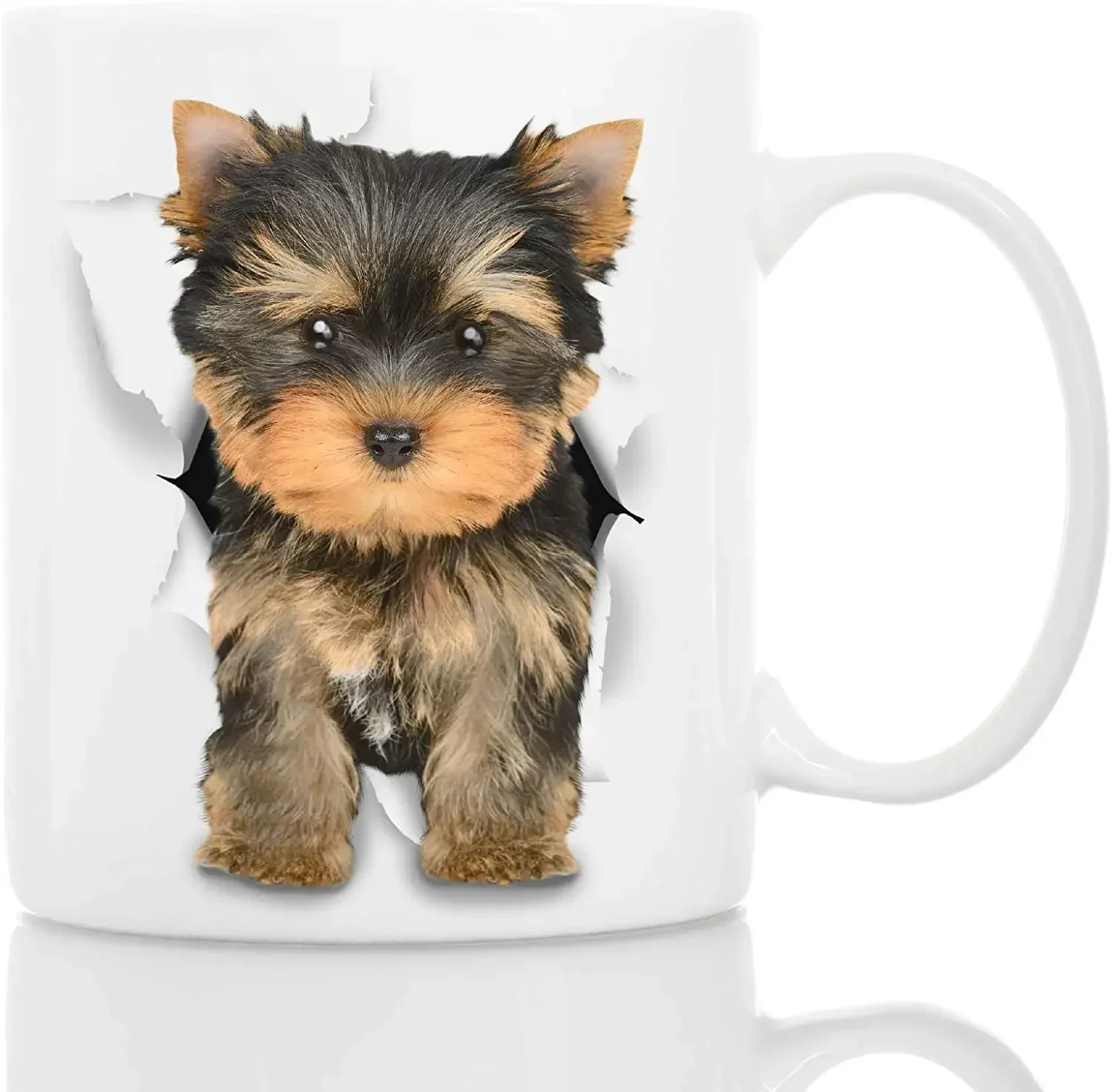 Cute Yorkshire Terrier Dog Mug - Ceramic Funny Coffee Mug - Perfect Dog Lover Gift - Cute Novelty Coffee Mug Present  (11oz)