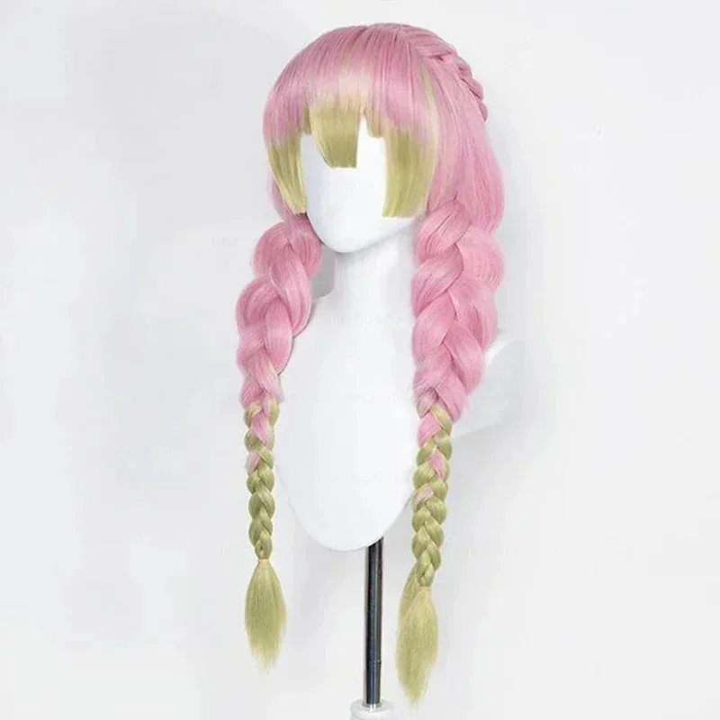 جديد ❤ 2025 ميتسوري كانروجي شعر مستعار شيطان القاتل كيميتسو نو يابا طويل وردي أخضر مقاومة للحرارة الشعر أصيلة تأثيري ☆ ☆ ☆