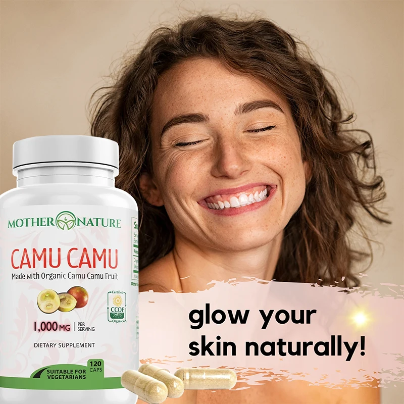 Camu Camu Capsules - Organic Vitamin C Supplement - Good for Your Health, Improves Body Defenses, Restores Skin Elasticity