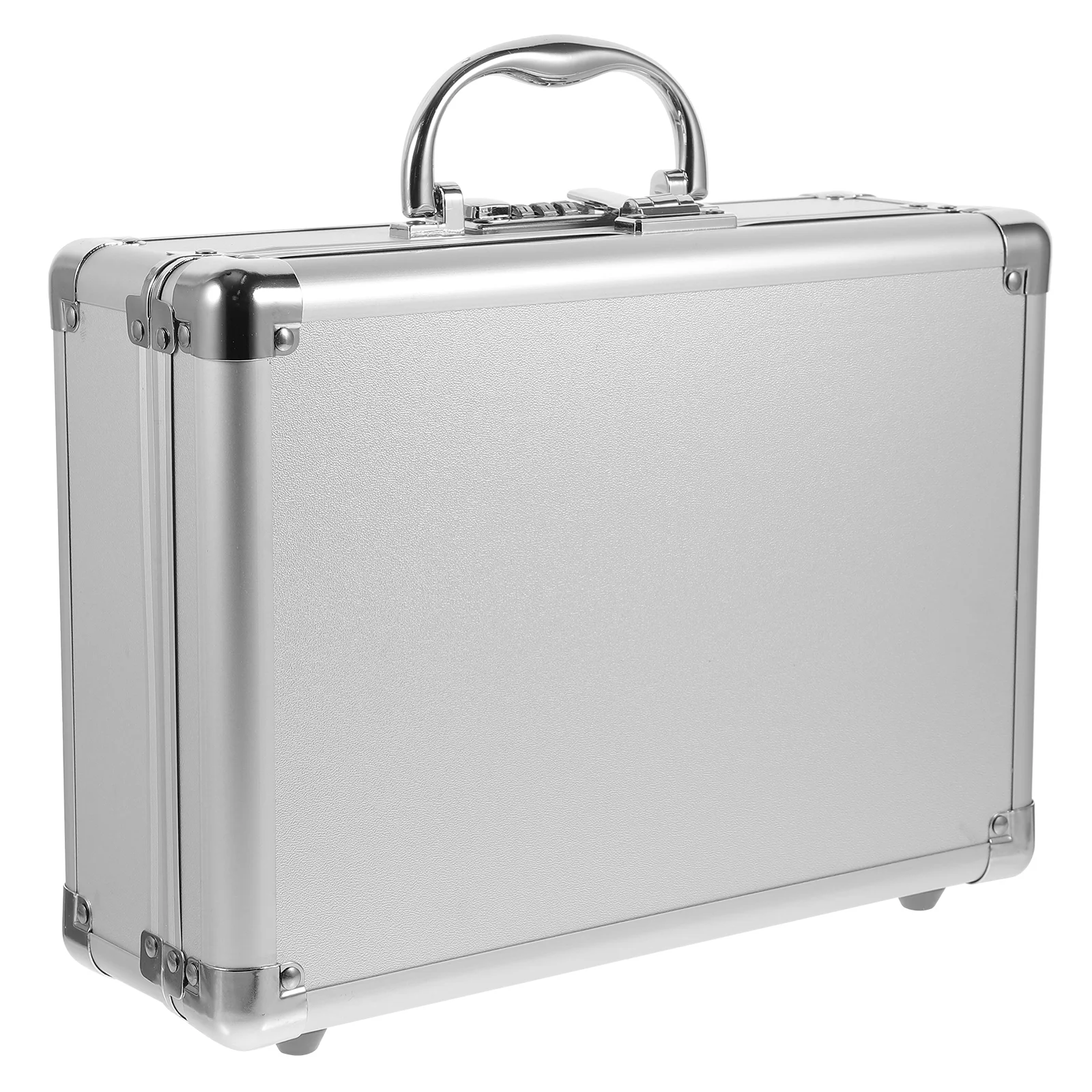 Instruments Suitcase Hard Carrying Mens Metal Briefcase Password Tool Tools Organizer Silver Storage Mechanics Man