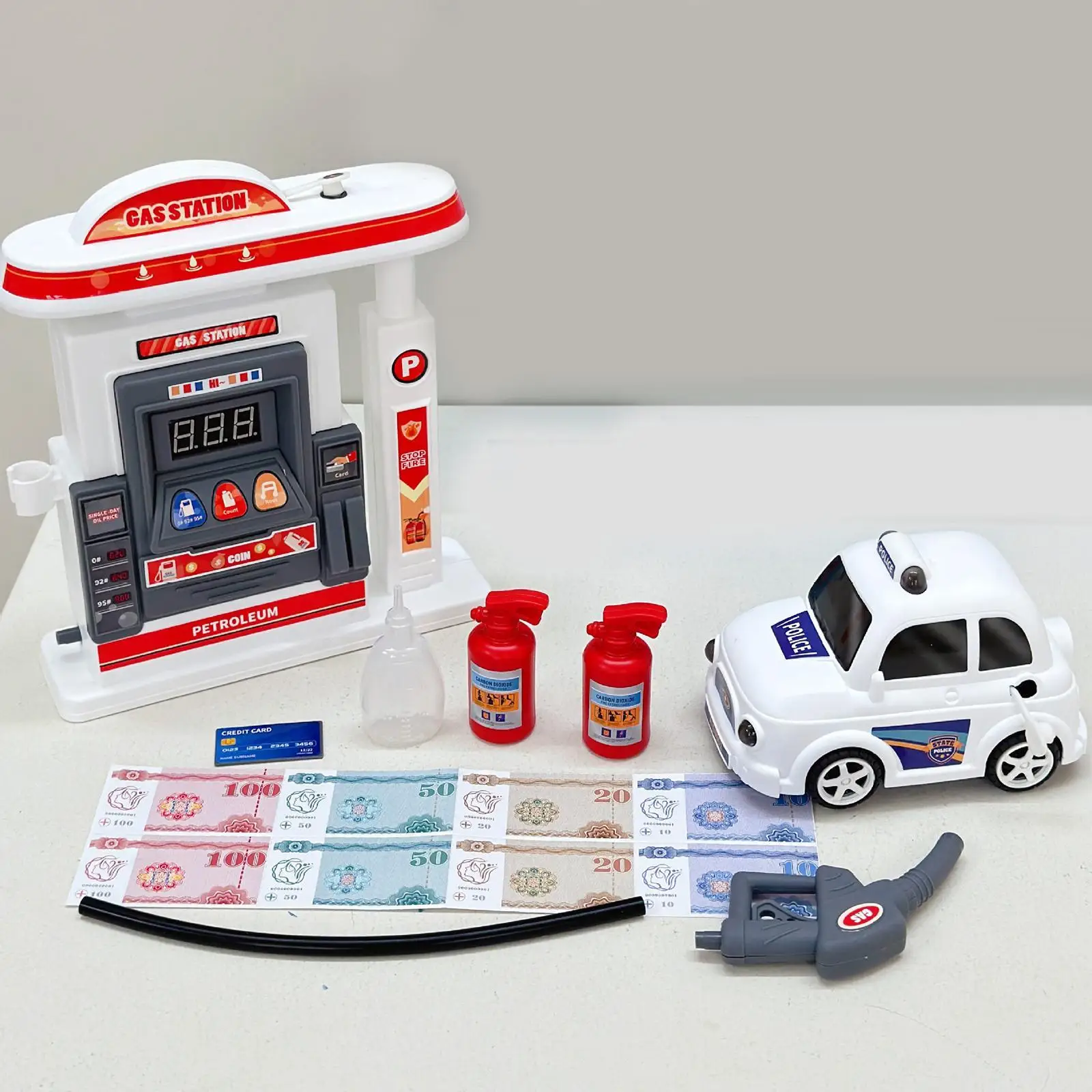 Conjunto de brinquedos para posto de gasolina Estações de gasolina Coleção de cenas Paisagem Presente de aniversário