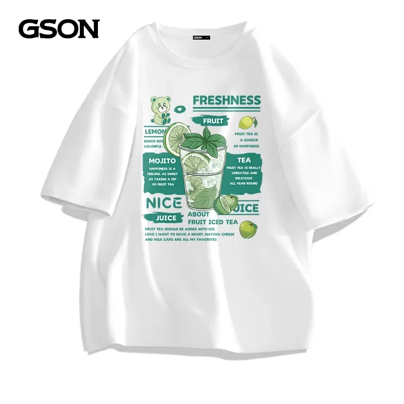 Summer fashion heavyweight retro men's English letters 100% cotton printed round neck high-quality casual fitness street T-shirt