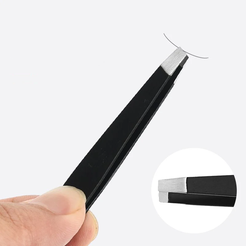 1/10pcs Pinzette per sopracciglia di precisione nere Strumenti per sopracciglia in acciaio inossidabile Kit di strumenti per trucco modellante per la depilazione del viso professionale