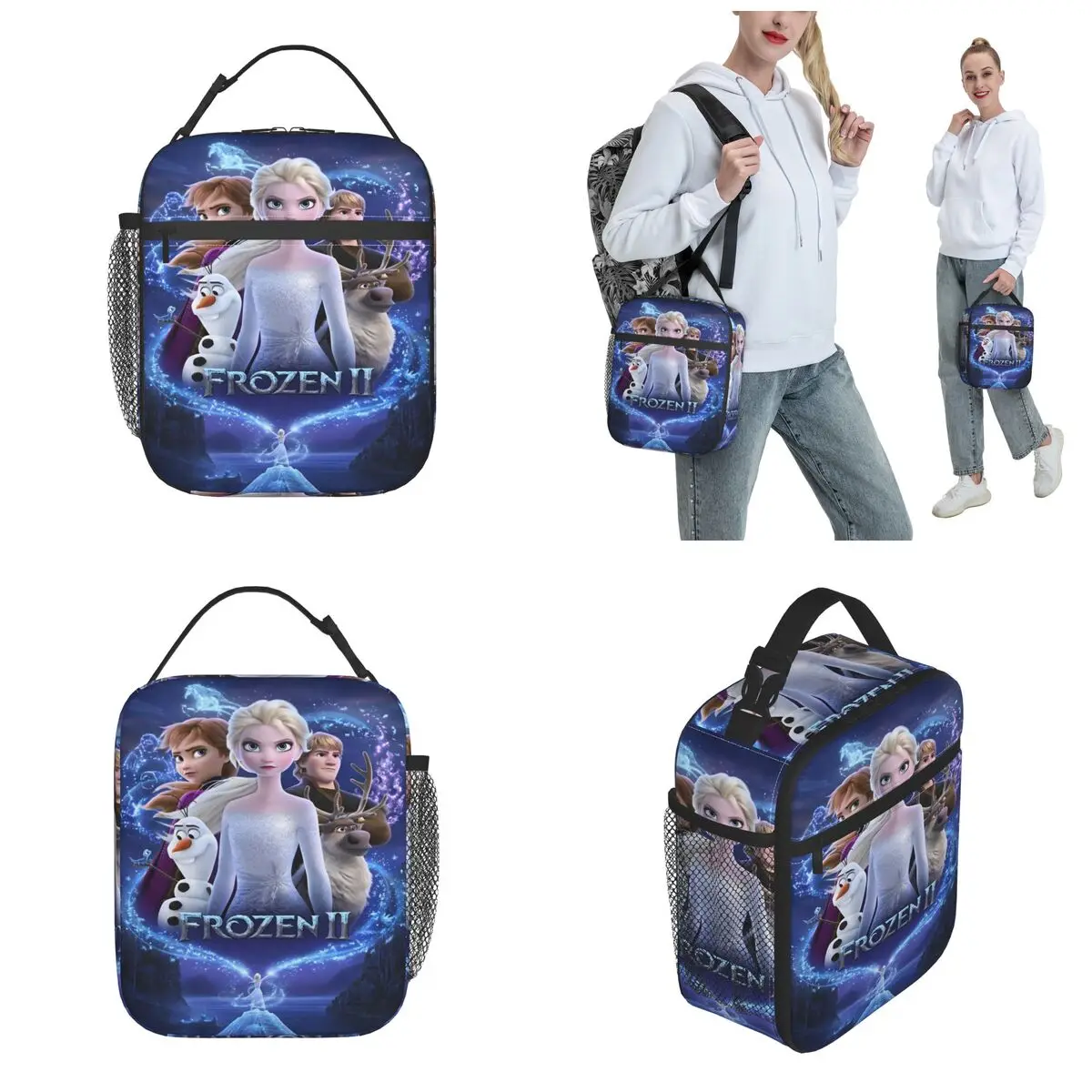 Frozen Princess Merch Insulated Lunch Bag For Office Food Storage Bag Reusable Thermal Cooler Bento Box