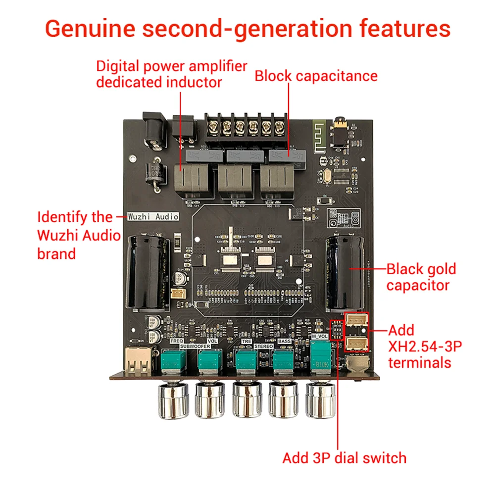 HT21-2G Papan Amplifier Suara Digital 160W * 2 + 200W 2.1 Saluran Bluetooth Audio Power Amplifier Subwoofer AMP Modul TDA7498E