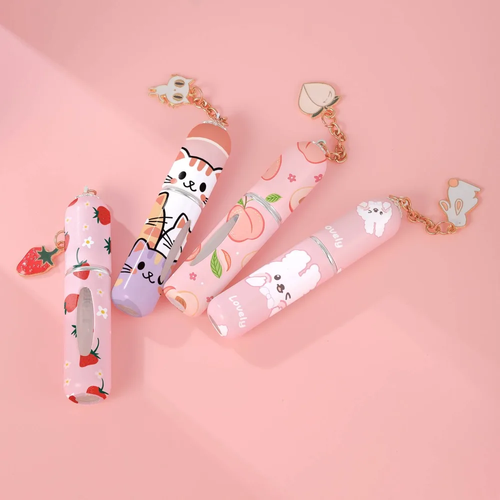 Neue 5 ml nachfüllbare Sprühflasche Mini mit Anhänger nachfüllbare Parfümflasche Blumenmuster Spray Zerstäuber