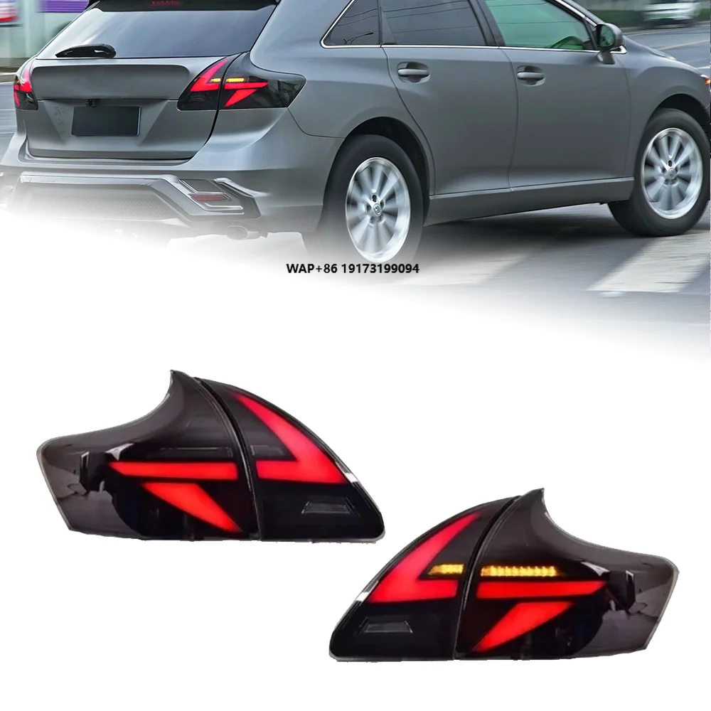 

2 Pieces Tail Light For 2009-2016 Venza Rear LED Projector DRL Black Kit