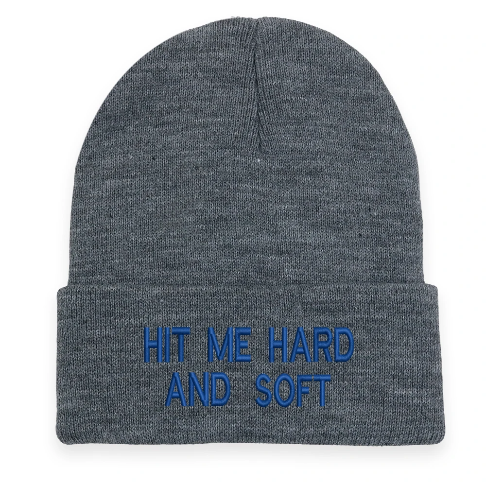 Hit Me Hard and Soft Beanies Hat Embroidered  Billie Knitted Hat Woman Winter Soft Outdoor Hat Unisex Skiing Cap