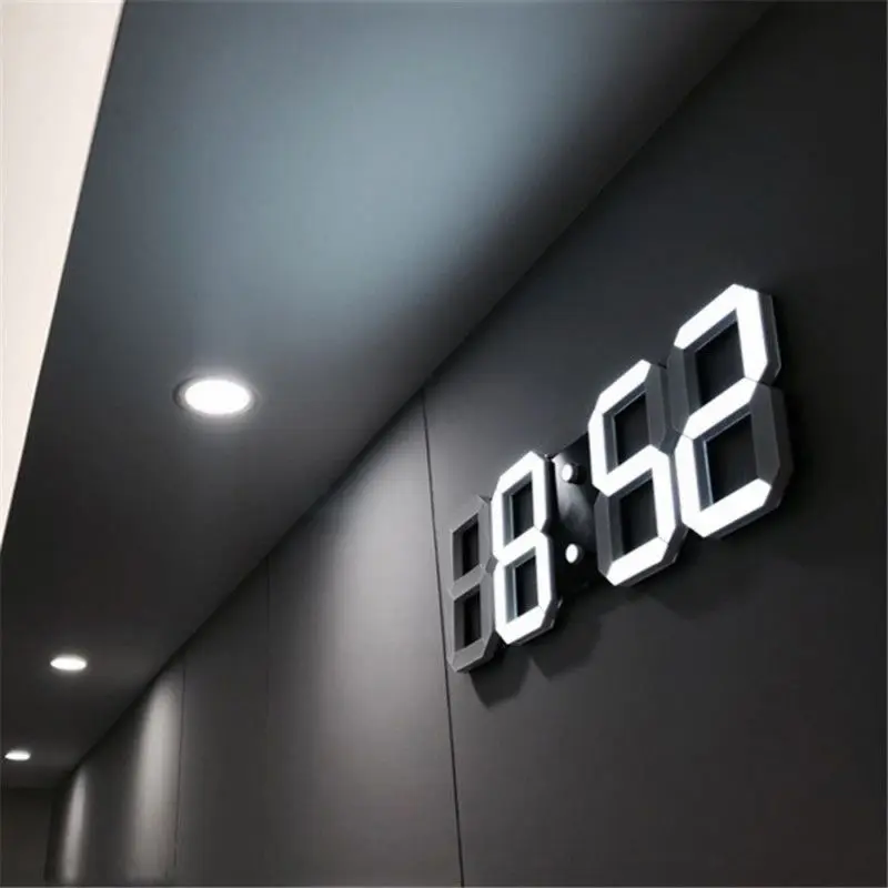 

3D LED Digital Clock wall deco Glowing Night Mode Adjustable Electronic Table Clock Wall Clock decoration living room LED Clock