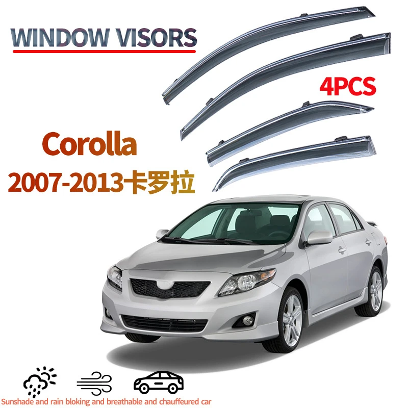 

Side Window Deflector Weathershield Visor For Toyota Corolla 2007 2008 2009 2010 2011 2012 2013 Wind Rain Guard Car Accessories