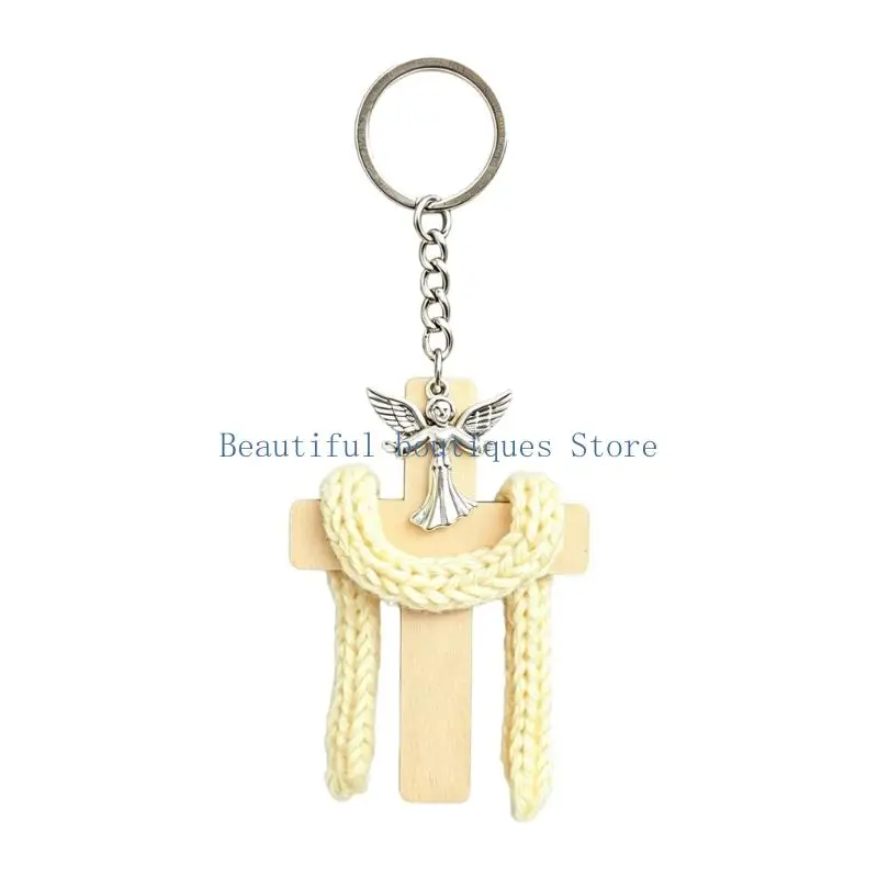 U4LF Handwoven Angel Keychain Charm Decorative Pendant for Keys, Handbags, Backpacks and Daily Carry Styling Use Accent