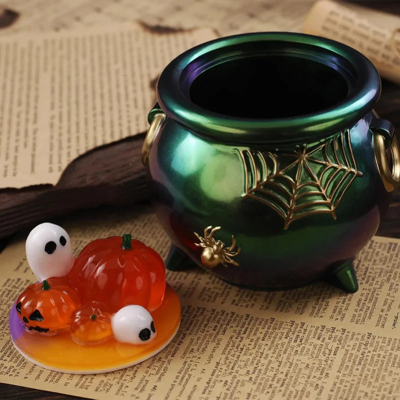 Halloween Casting Mold Storage Cauldron Halloween Silicone Mold Multi-Functional Crafting Project Reusable Mould for Beginners