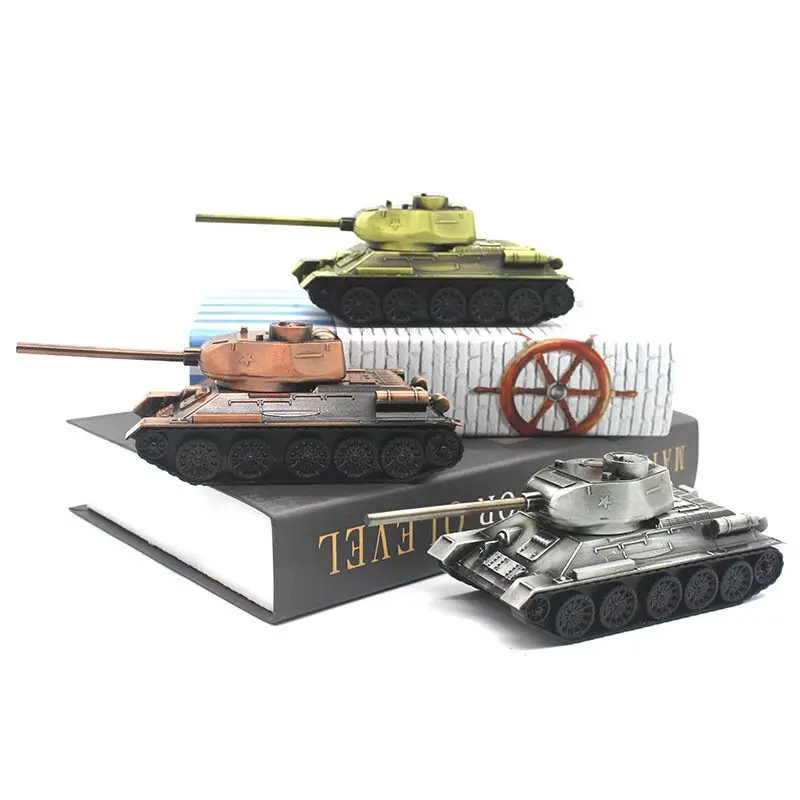 Soviet T34 Tank Model, WWII Military Ornament, Russian Industrial Style Souvenir Gift for Military Enthusiasts