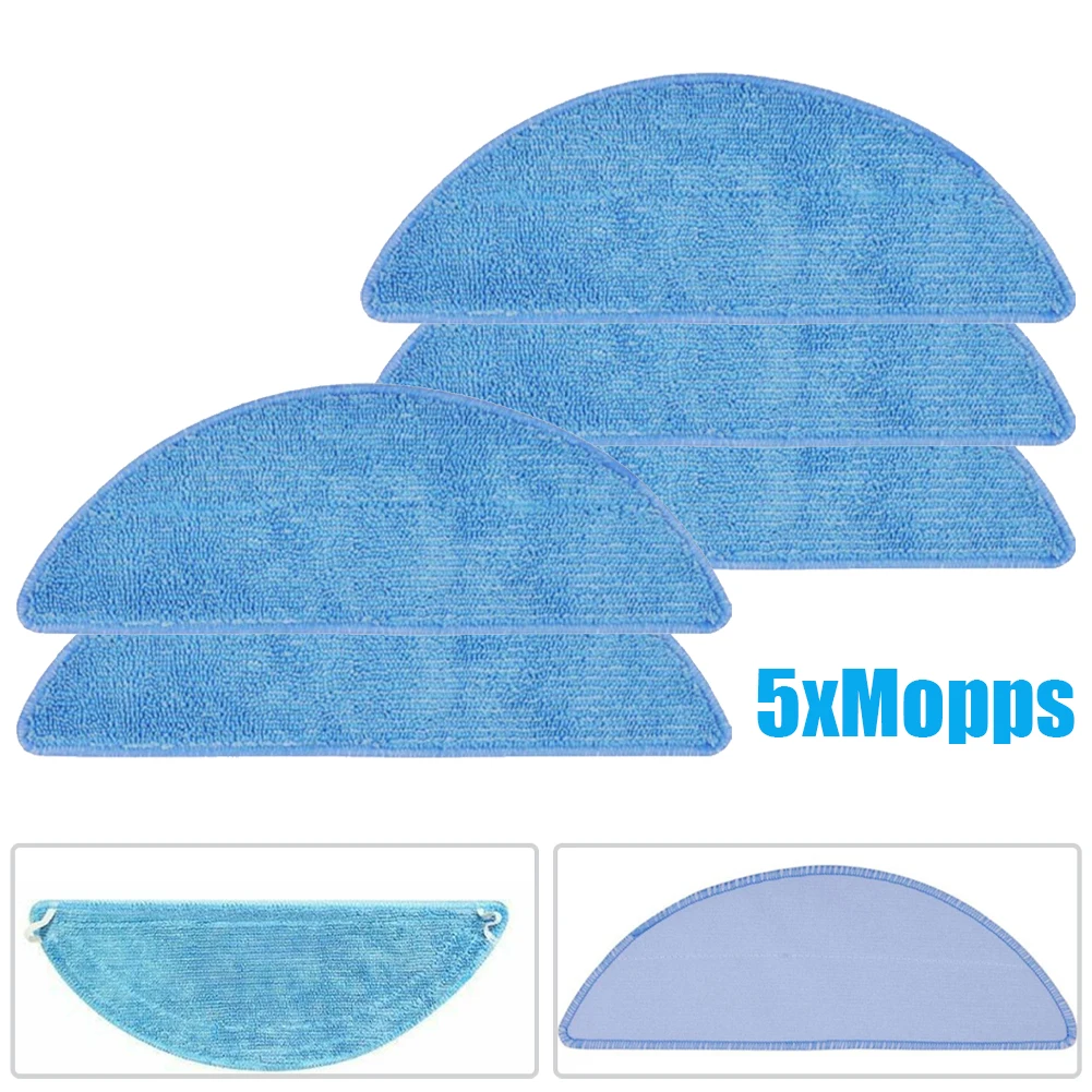 5pcs Microfiber Rags For Tesvor M1 S6 S4 Vacuum Cleaner Washable Replacement Dry And Wet Usage Mop Cloths Pad Floor Cleaning