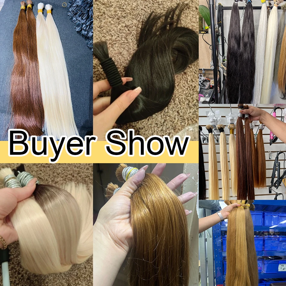 Colored Straight Human Hair Bulk for Braiding reference detail
