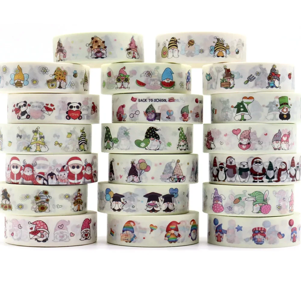 Hot 1PC 15MM*10M Cute Cat Animals Christmas Santa Claus elk HO Flowers Decorative Washi Tape Scrapbooking Masking Tape