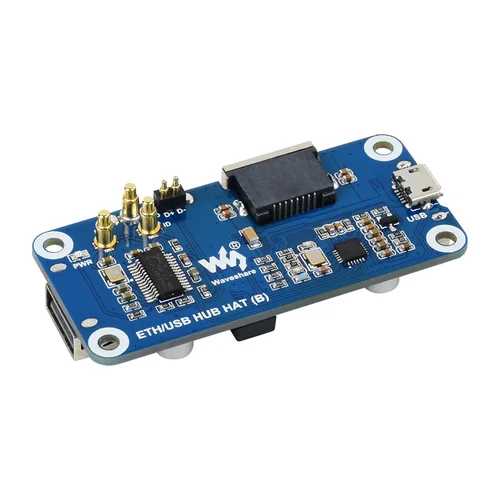 Imagen 2 del producto Raspberry Pi Zero 2W Ethernet USB HUB HAT (B) para la serie Zero Plug-And-Play