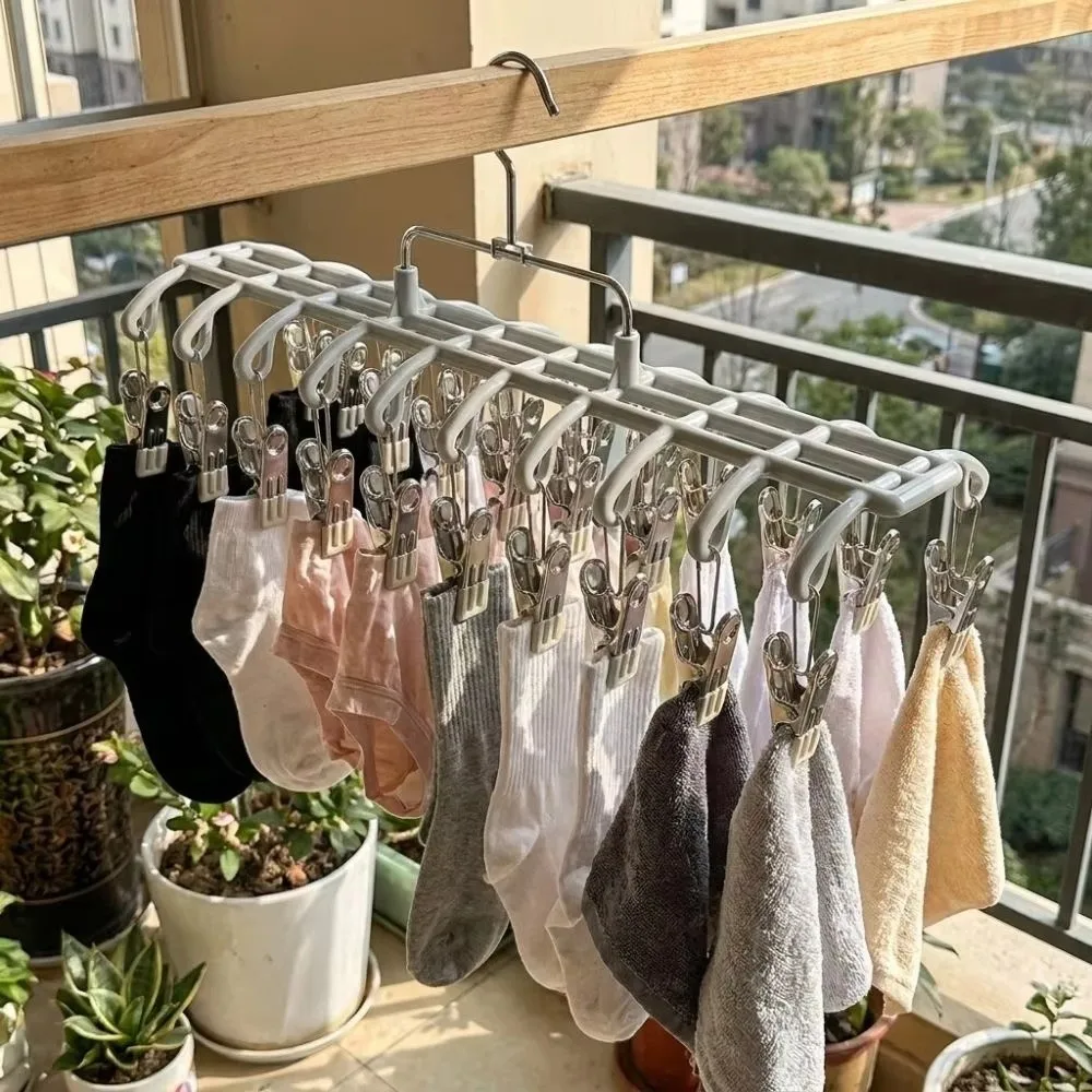 20 Clips Drying Clothes Hanger Non-marking Windproof Trouser Hanging Hook Rustproof Corrosion-Resistant Camisole Bra Clips