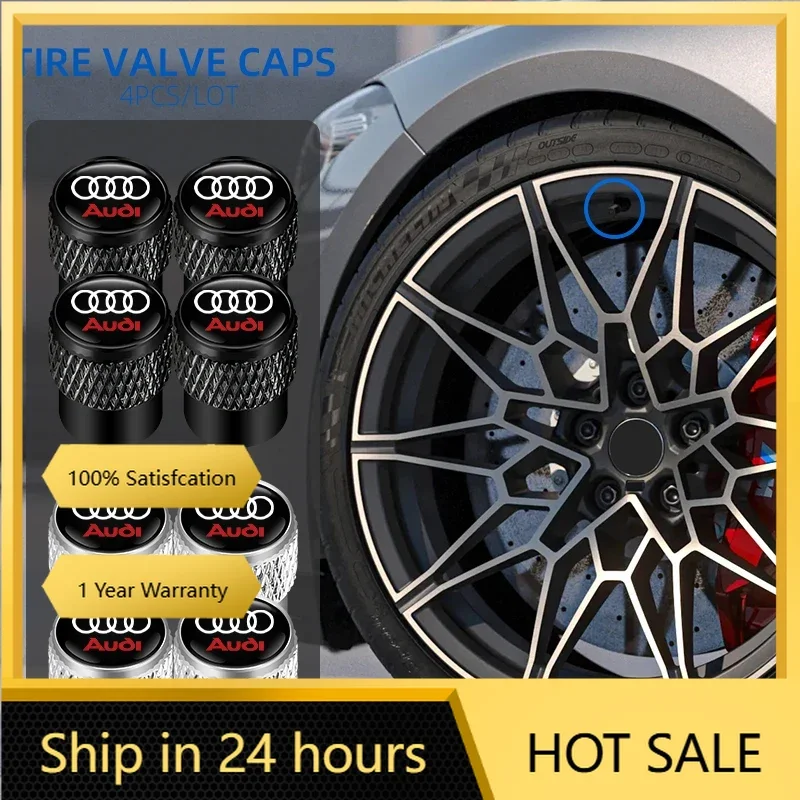 2025 حار 4 قطعة سيارة الإطارات صمام منفذ الهواء الجذعية غطاء غطاء التوصيل CNC لأودي A1 A3 A4 A5 A6 A7 S3 S4 S5 S6 RS3 RS4 RS5 RS6 Q3 Q5 Q7 #1