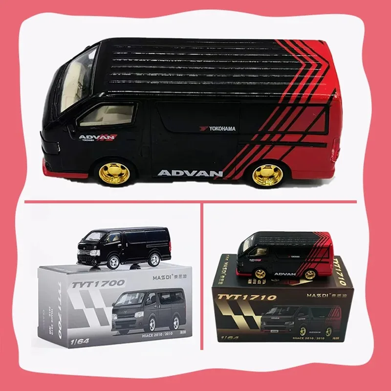 

Масштабная модель автомобиля MASSDI 1:64 TYT Hiace 2010 TYT1700 TYT1710 из сплава, статическая коллекционная модель, декоративная игрушка, сувенир, подарок