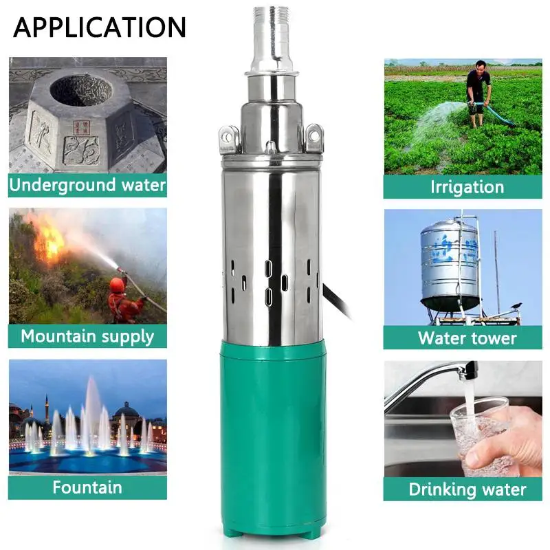 Stainless Steel Solar Water Pump,High Lift,Submersible Pump,Deep Well Pump for Garden,Home,Agricultural Irrigation,220W,12V,30m