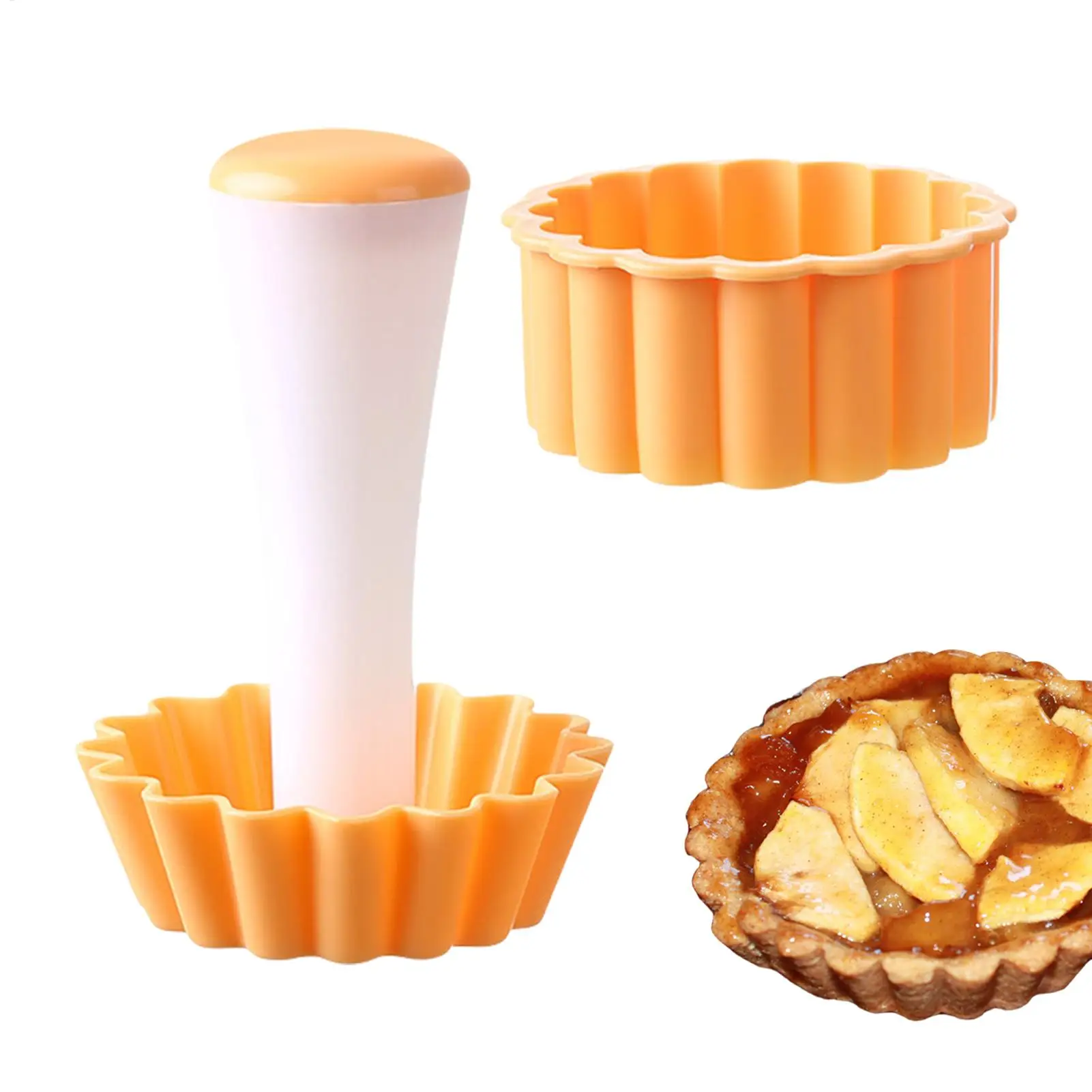 Tart Tamper Set Egg Tart Mold Double Side Tart Tamper Pastry Shaped Pusher For Baking Eggtart Pies Cake Kitchen Gadgets Tools