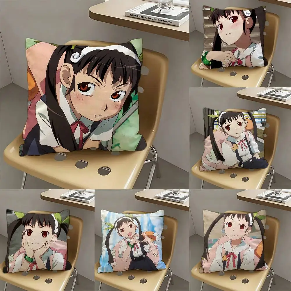 Mayoi Hachikuji Bakemonogatari Pillow Case Fashion Square Pillowcase Bedroom Sofa Room Ins Decoration Leisure