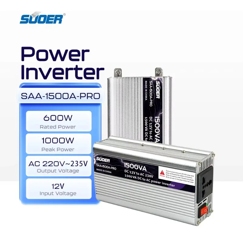 

Hot Sale 1.5kva DC AC Car Home Inverter 12 Volt Power 600W Peak Output Single Frequency 50Hz Modified Sine Inverters Converters