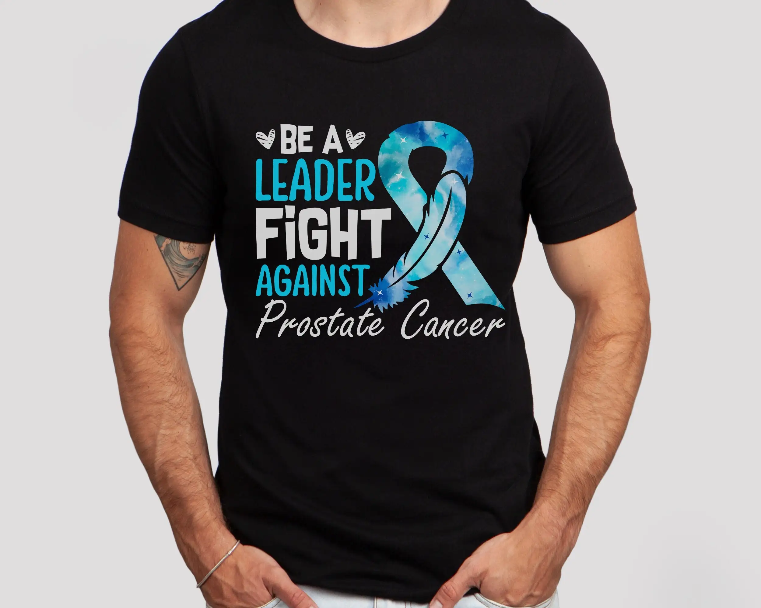 Be A Leader Fight Against Prostate Cancer T Shirt Prostatic Carcinoma Cure Awareness Fighter