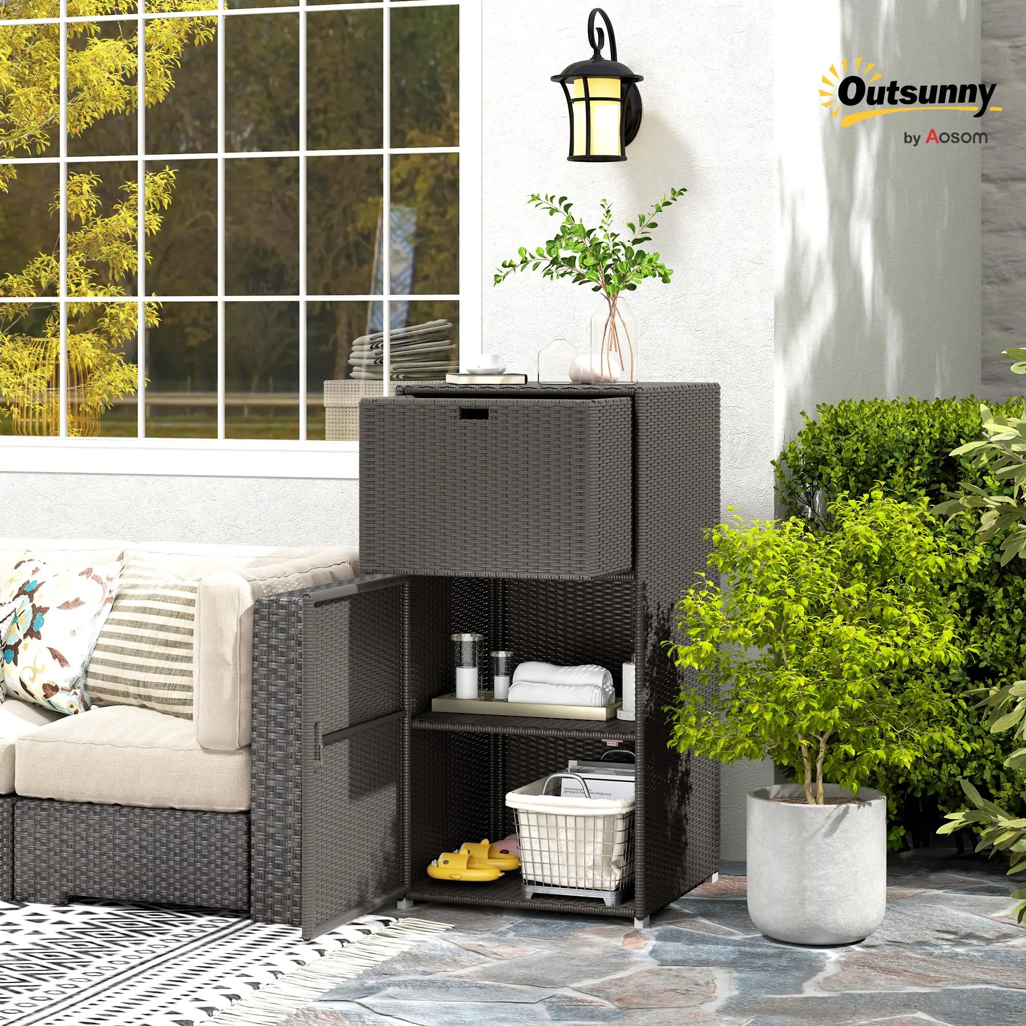 Outdoor Towel Rack & Pool Storage 24