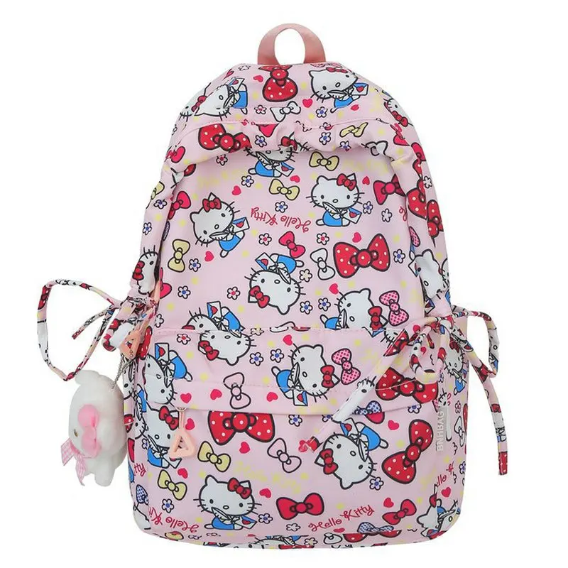 Cute Cartoon Hello Kitty plecak Anime kobiety śliczne lekkie plecaki torba studencka plecak na ramię szkolne torby dla dzieci dziewczyna prezent