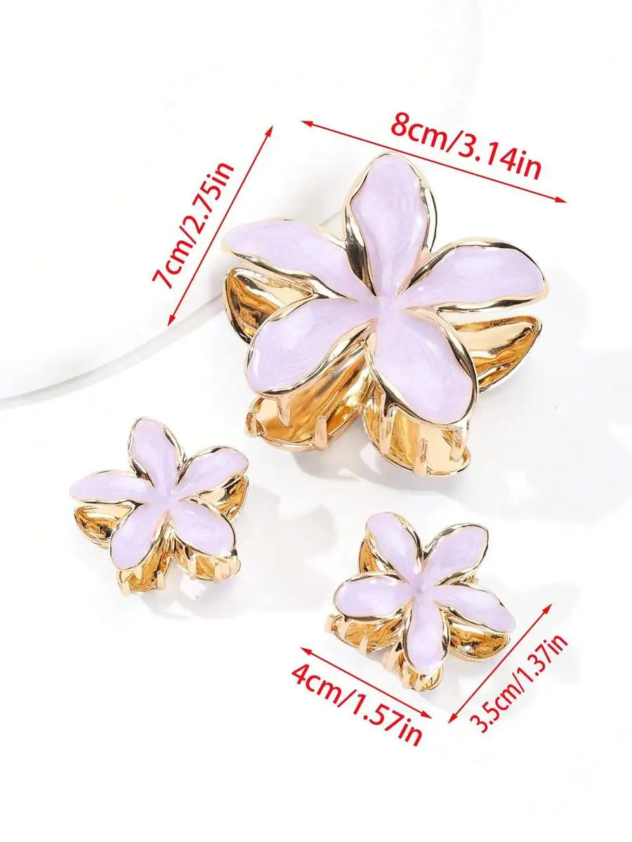

Lavender Flower Hair Claw Clip For Women Daily Styling Accessories