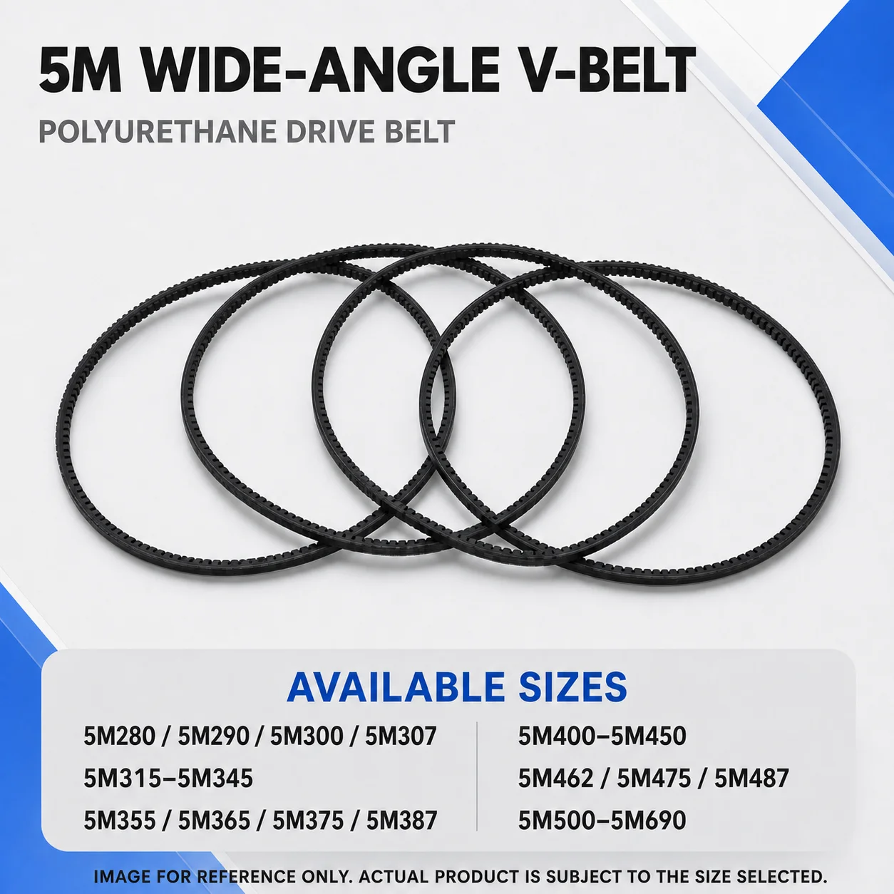 5M PU V-Belt Wide Angle Belt High Quality 5M280 290 300 307 315 -- 345 355 365 375 387 400 --450 462 475 487 500 515 530--5M690