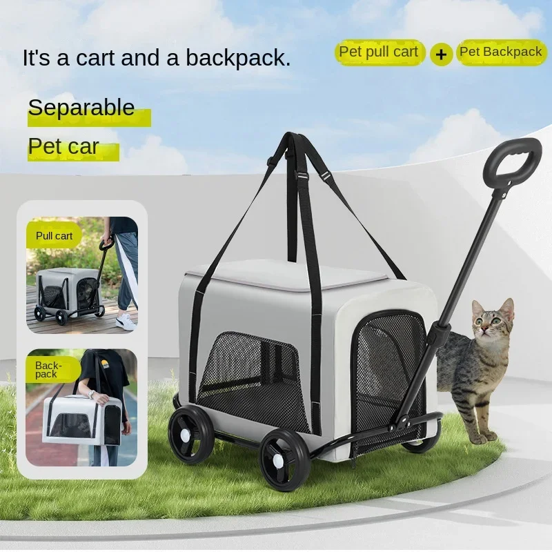 Compact & Stylish Pet Pram for Small Dogs and Cats, Great for Outdoor Activities