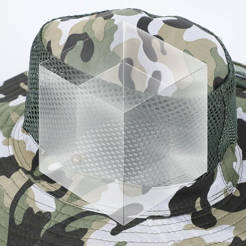 Outdoor Fishing Hat Wide Brim Man Breathable Mesh Fishing Cap Beach Hats Camouflage Sun UV Protection Shade Hat