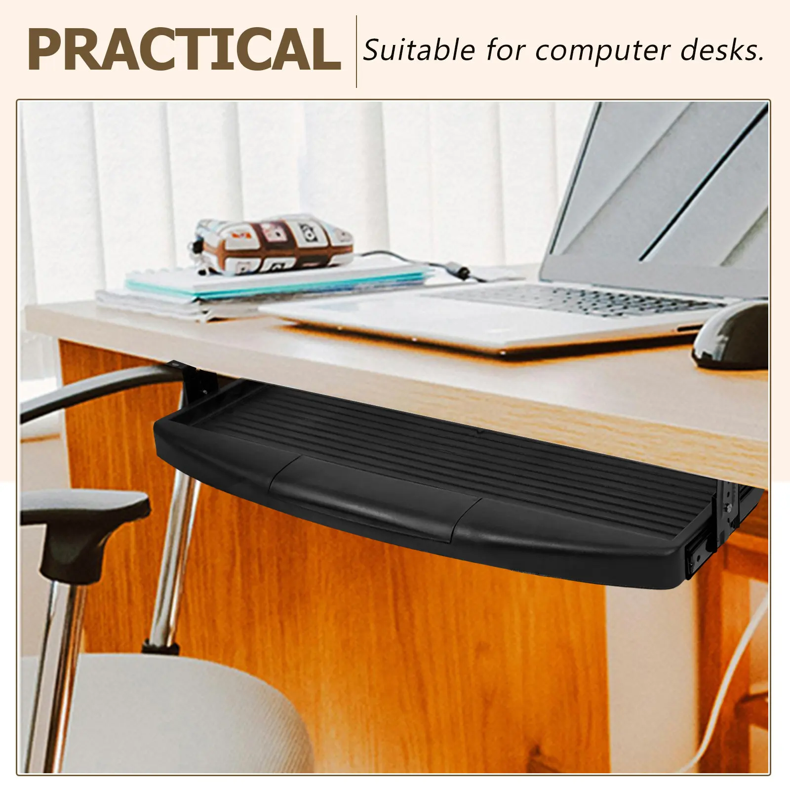 

Under Desk Keyboard Tray Slide Out Drawer Style Storage Platform for Computer Keyboard Desktop Organization Office Worker