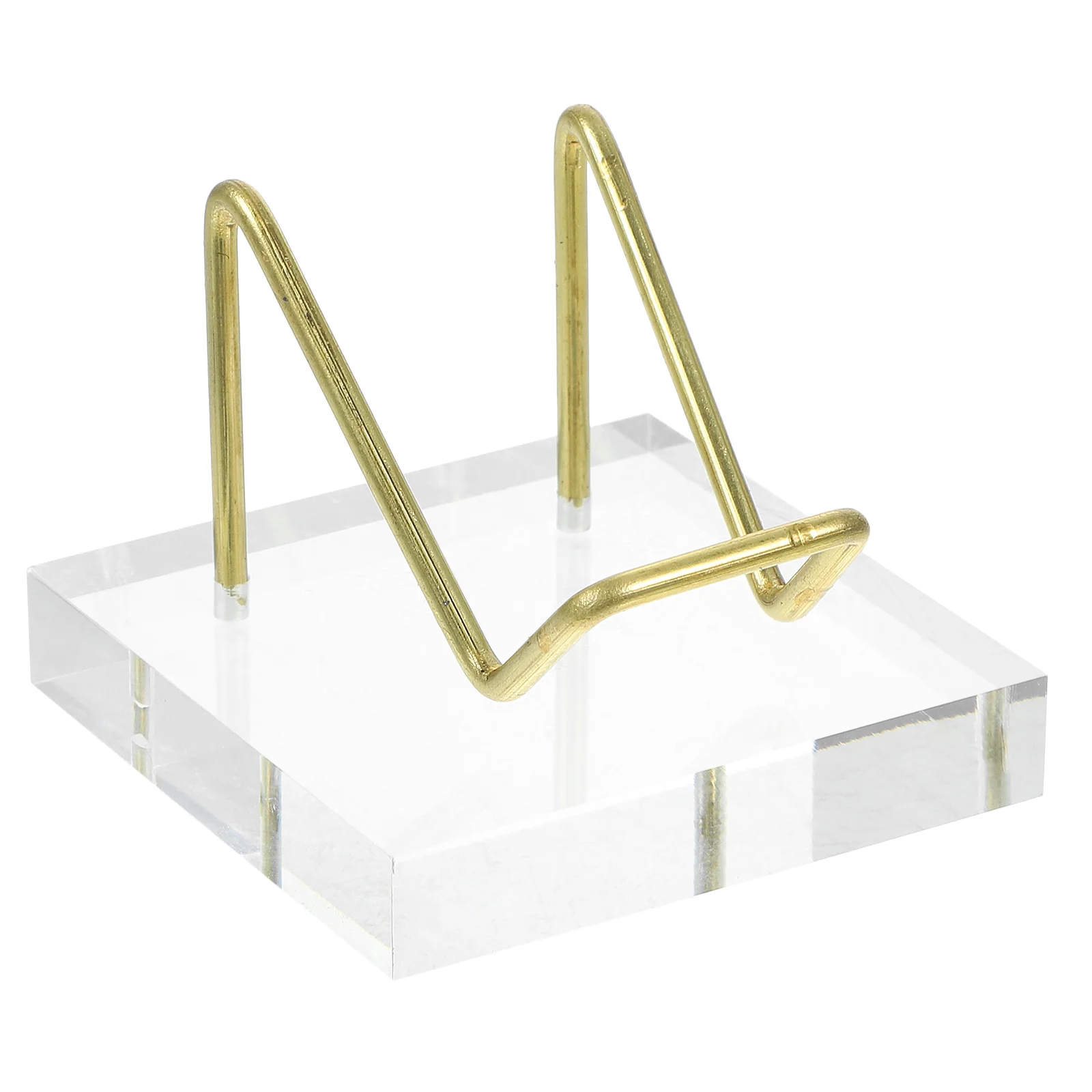 Ore Specimen Base Crystal Display Stands For Minerals Shelf Heart-shaped Acrylic Glasses Holder Metal Arm