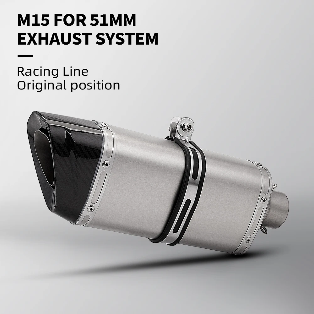 

For motorcycle M15 CBR650F XMAX Z250 PCX NMAX R3 R6 GSXR125 51mm stainless steel tail exhaust pipe